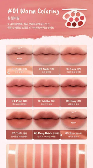 Dasique - Mood Painting Lip & Cheek Palette 6g - 6 Colors - Koreabe