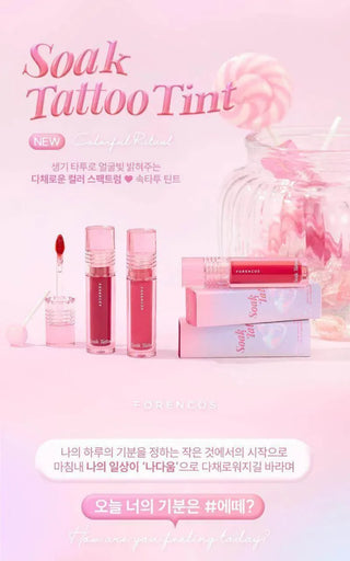 Forencos - Soak Tattoo Lip Tint - 12 Colors - Koreabe