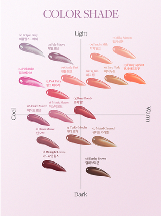 Heart Percent - стойкая сияющая помада Dote On Mood One Way Glowy Tint - 19 оттенков