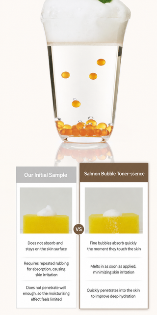Heveblue - Пузырьковая тонер-эссенция с центеллой и экстрактом лосося Salmon Caring Centella Bubble Toner Essence 95 мл