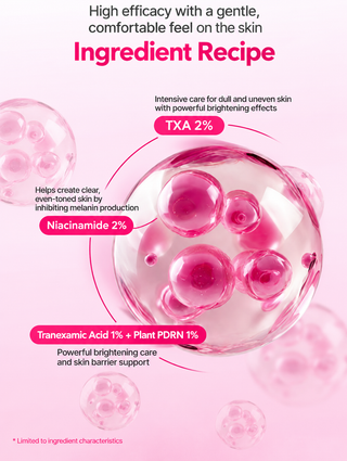 Ongredients - Velyberry TXA Toning Mist 50ml + Velyberry TXA Niacin Booster Shot 30ml