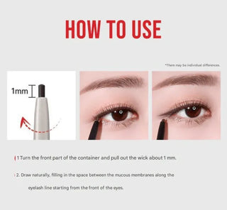 WakeMake - Real Ash Pencil Eye Liner - 6 Colors - Koreabe
