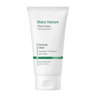 Blanc Nature - Очищающая пенка для лица против пор и акне 150мл