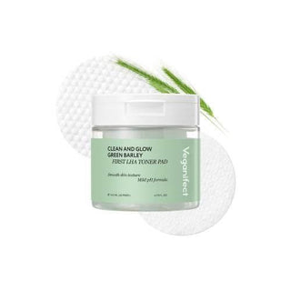 Veganifect - Clean and Glow Green Barkley First LHA Toner Pad 60ea - Koreabe