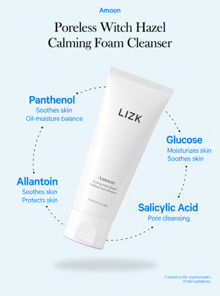 Lizk - Porless Witch Hazel Calming Foam Cleanser 100ml