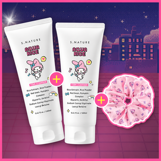 S Nature - Aqua Rice Foam Cleanser 160ml + 160ml (Sanrio Ver)