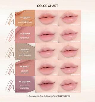 Heart Percent - Dote On Mood Lip Pencil Slim - 10 Colors - Koreabe