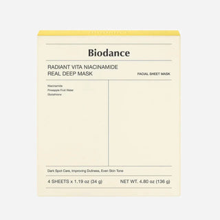 Biodance - Radiant Vita Niacinamide Real Deep Mask 4ea - Koreabe