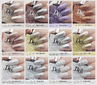Delibeauty - Gel Nail Glitter - 12 Colors - Koreabe
