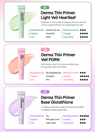 23yearsold - Derma Thin Primer - 3 Options