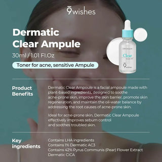 9wishes - LHA Ampule Clear 30ml - Koreabe