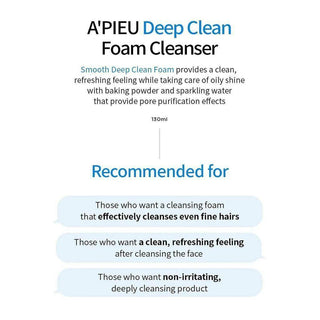Apieu - Deep Clean Foam Cleanser 130ml - Koreabe