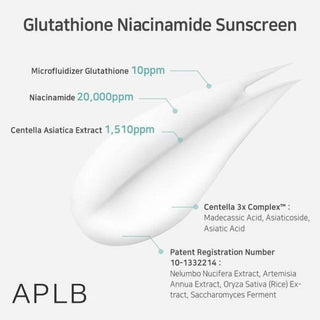 APLB - Glutathione Niacinamide Sunscreen SPF50+ PA++++ 40ml - Koreabe