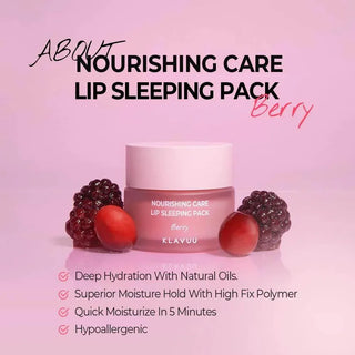 KLAVUU - Nourishing Care Lip Sleeping Pack Berry 20g - Koreabe