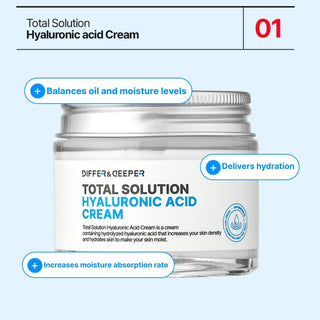 Differ & Deeper - Total Solution Hyaluronic Acid Cream 70ml