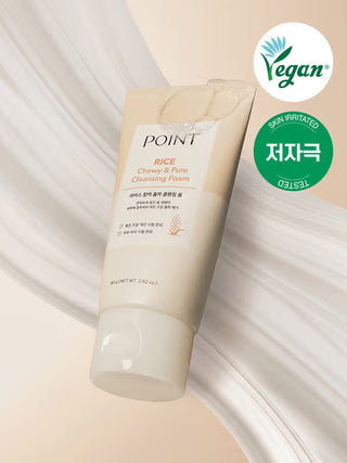 Point - Rice Sticky Mochi Adhesive Cleansing Foam 80g - Koreabe