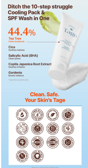 Tage - Cica Tree Cooling Jelly To Foam Cleanser 120ml