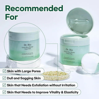 Dr. Bio - Green Rice Biome Pore Toner Pad 60ea - Koreabe