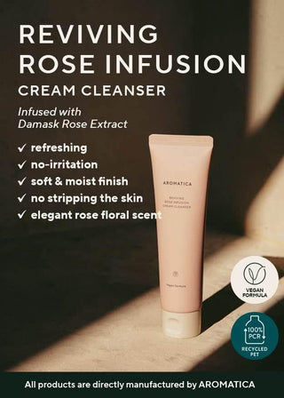 Aromatica - Reviving Rose Infusion Cream Cleanser 145ml - Koreabe