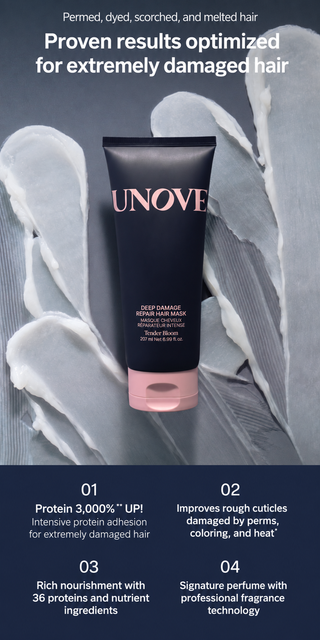 Unove - Deep Damage Repair Hair Mask 207ml+ Heating Guard No Wash Treatment 147ml