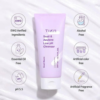Tiam - Snail & Azulene Low pH Cleanser 200ml - Koreabe