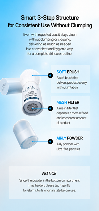 d'Alba - Рассыпчатая пудра с тонирующим эффектом Air Fit Blue Tone Up Sun Powder SPF50+ PA++++ 5.5 г