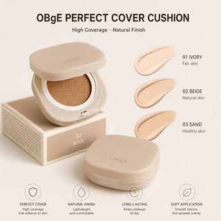 Obge – Стойкая тональная основа-кушон 15г – 3 оттенка