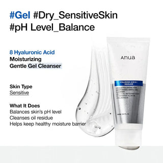 Anua - Hyaluronic Acid 8 + Squalane Cleanser 150ml - Koreabe