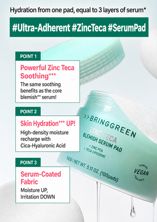 Bringgreen - Пилинг-пэды для проблемной кожи с цинком и центеллой Teca Blemish Serum Pad 100 шт.