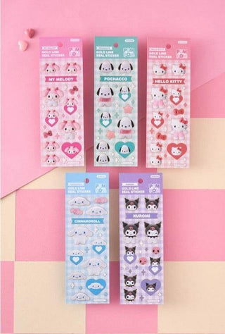 Sanrio - Gold Line Seal Sticker - 5 types - Koreabe