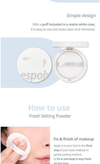 espoir - Fresh Setting Powder 9g White - Koreabe