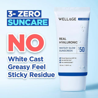 Wellage - Real Hyaluronic Blue Sun Cream SPF50+ PA++++ 50мл