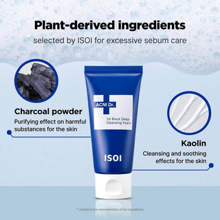 Isoi - Acni Dr 1st Black Deep Cleansing Foam 75ml - Koreabe