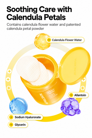 Aprilskin - Real Calendula Hyaluronic Toner Pads 80ea