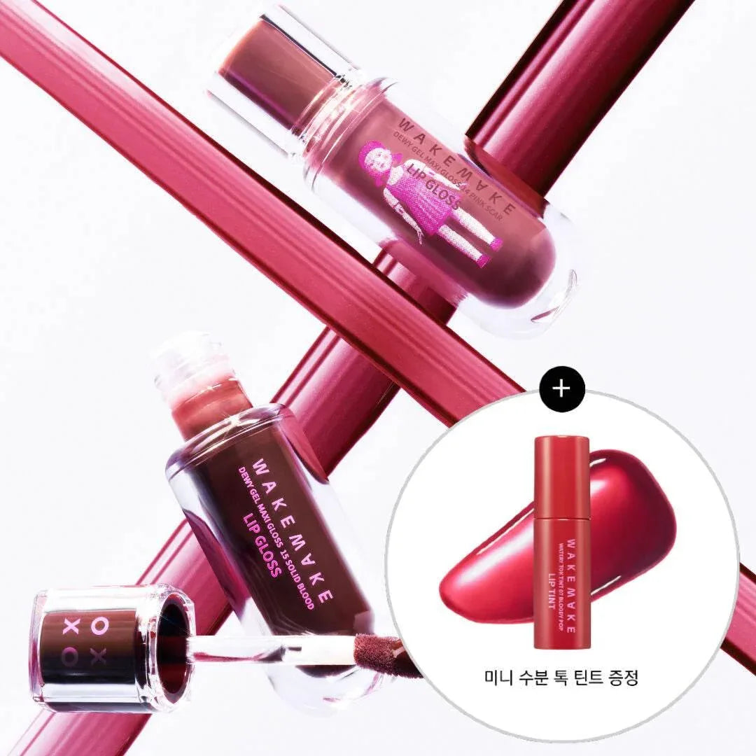 WakeMake - Dewy Gel Maxi Gloss - 2 Colors (Squid Game) - Koreabe