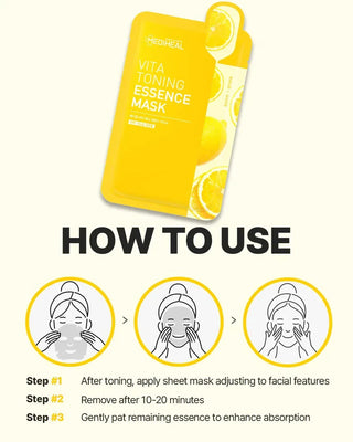 Mediheal Vita Toning Essence Mask 2ea (Welcome Gift) **Only with Code - Koreabe