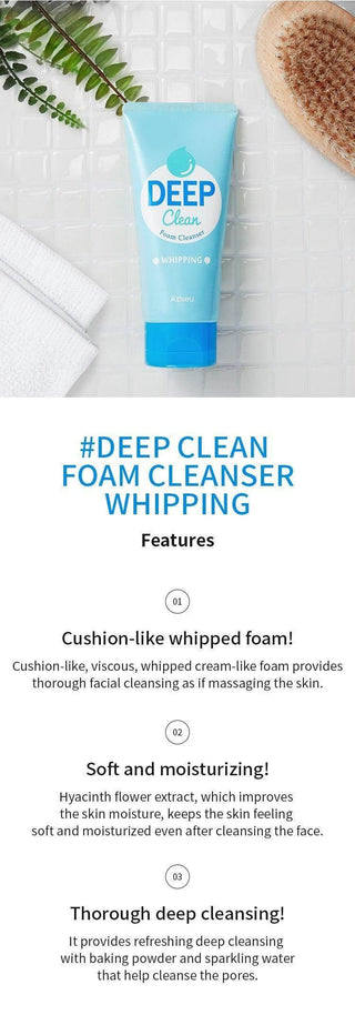Apieu - Deep Clean Foam Cleanser Whipping 130ml - Koreabe