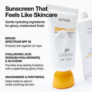 Anua - Zero Cast Moisturizing Finish Sunscreen 50ml - Koreabe
