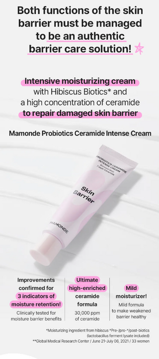 Mamonde - Интенсивный крем с пробиотиками и церамидами для восстановления кожного барьера 60 мл