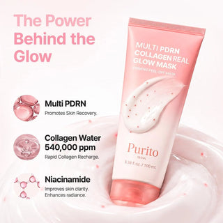 Purito - Многокомпонентная коллагеновая маска для сияния кожи PDRN Real Glow, 100 мл