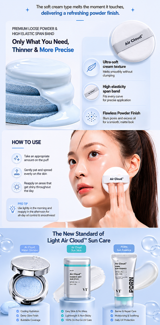 VT - Увлажняющая солнцезащитная пудра-кушон Air Cloud Water SPF50+ PA++++