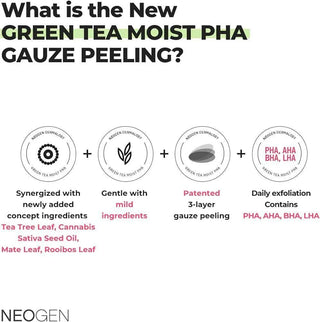 Neogen - Green Tea Moist PHA Gauze Peeling 30ea - Koreabe