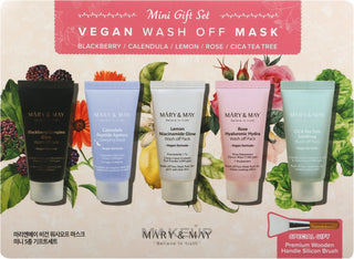 Mary & May - Vegan Wash Off Mask Mini Set (30g x 5) - Koreabe
