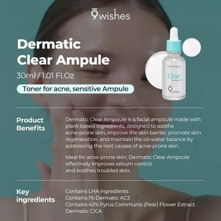 9wishes - Dermatic Cica Ampoule 30ml - Koreabe