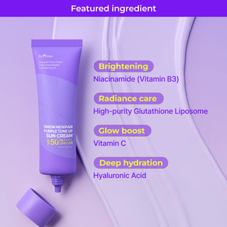 Isntree - Onion Newpair Purple Tone Up Солнцезащитный крем SPF50+ PA++++ 50 мл