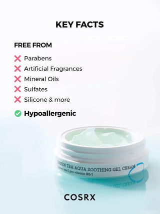 COSRX - Green Tea Aqua Soothing Gel Cream 50ml - Koreabe
