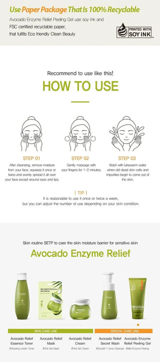 Frudia - Avocado Enzyme Relief Peeling Gel 120 g - Koreabe