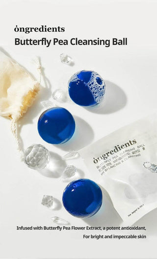 Ongredients - Butterfly Pea Cleansing Ball - Koreabe