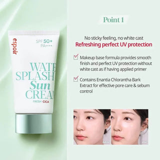 espoir - Water Splash Sun Cream Fresh Cica SPF50+ PA++++ 60ml - Koreabe