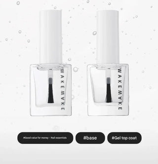 WakeMake - Nail - Gun Base & Gel Top 8ml - 2 Types - Koreabe